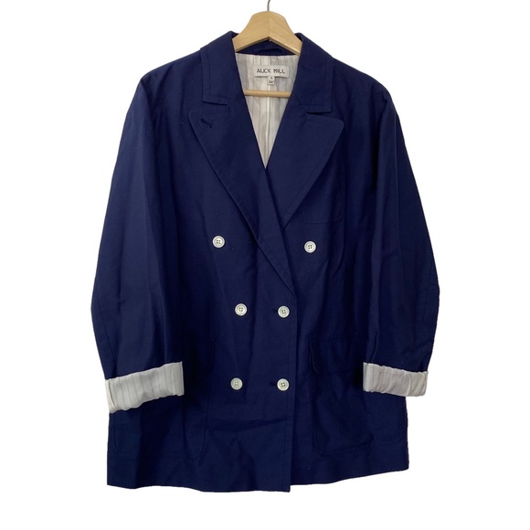 Alex Mill Jackets & Blazers - Alex Mill Double Breasted Oxford Blazer Navy